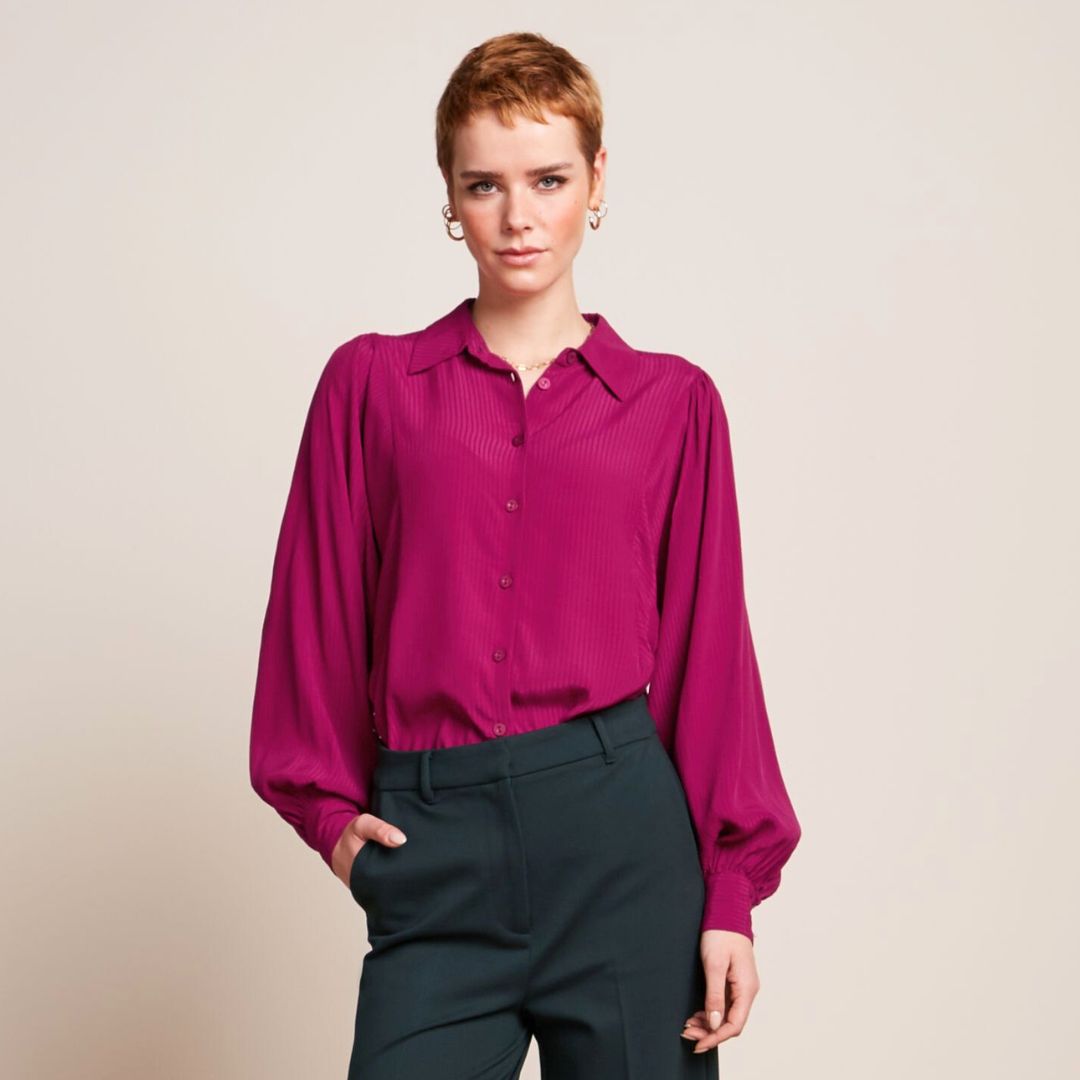 King Louie Women's Marisa Blouse Allegra in Sparkling Fuchsia