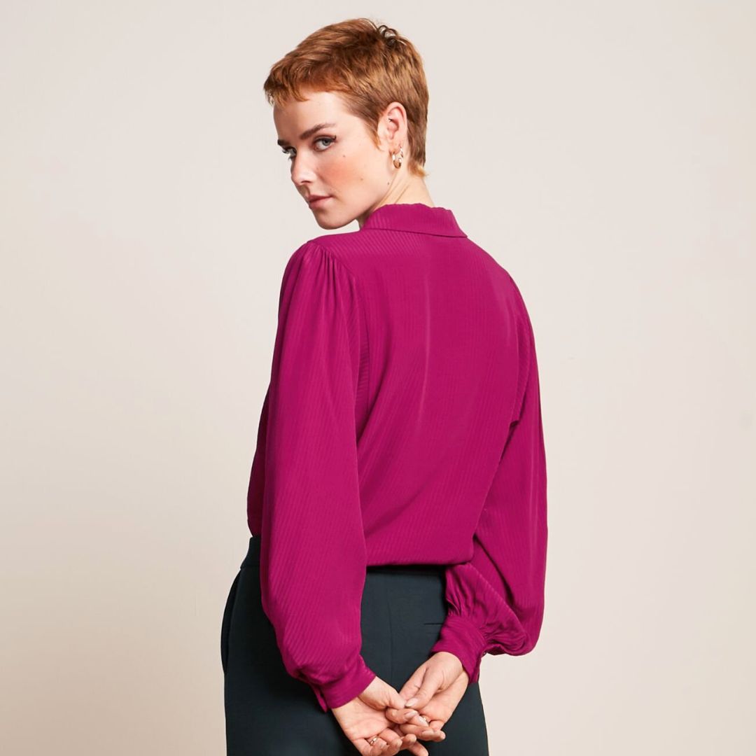 King Louie Women's Marisa Blouse Allegra in Sparkling Fuchsia