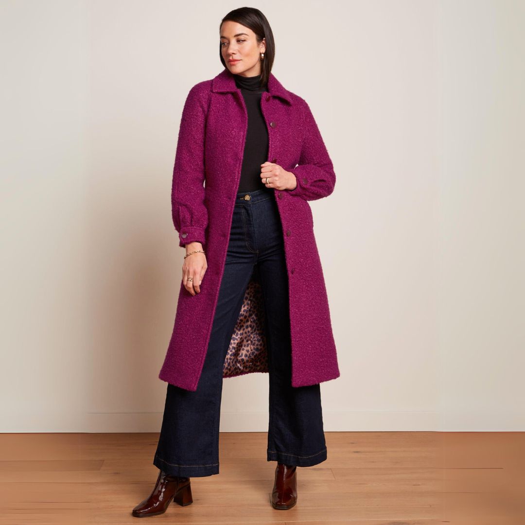 King Louie Women's Rachel Puff Coat Memphis in Wild Fuchsia