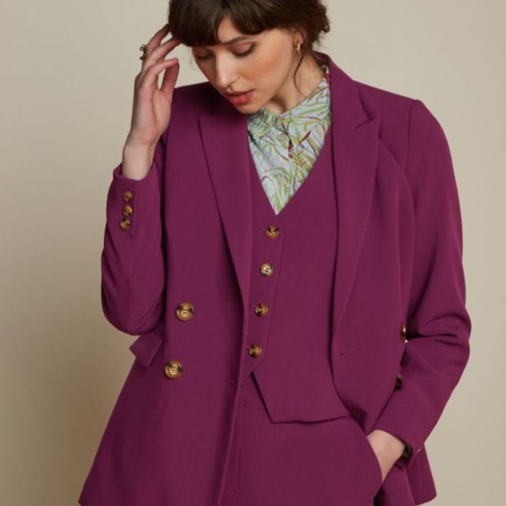 King Louie Women's Tina Blazer Simonet in Caspia Purple