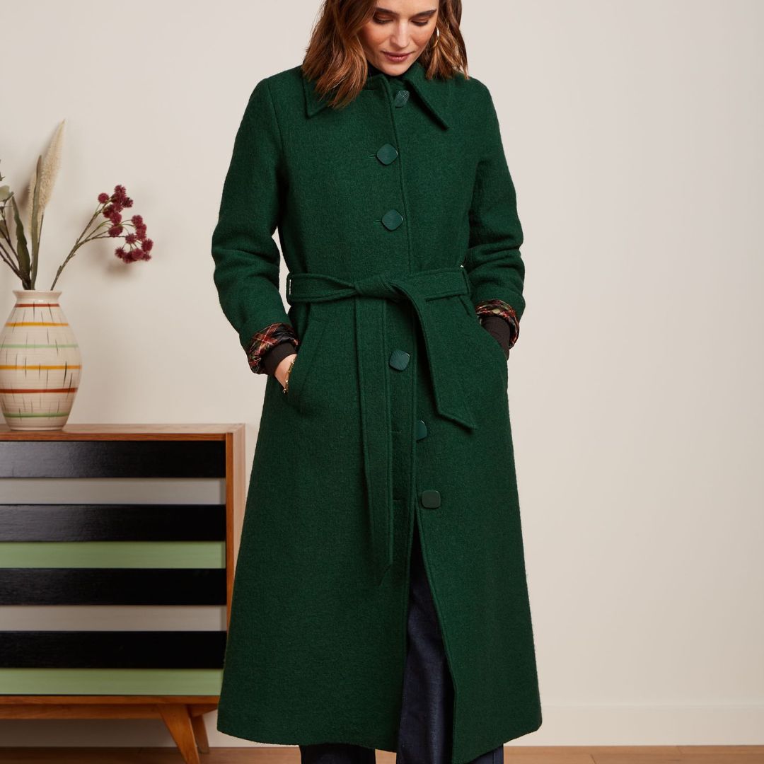 Forest green women's coat 2025