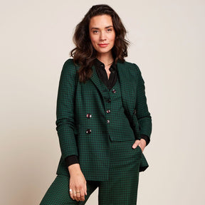 King Louie Women's Tina Norman Check Blazer in Avar Green