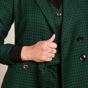 King Louie Women's Tina Norman Check Blazer in Avar Green