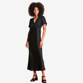 La Fee Maraboutee Women's Long Flowing Fitted Dress in Black