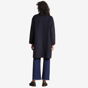 La Fee Maraboutee Women's Mid-Length Wool Coat in Navy