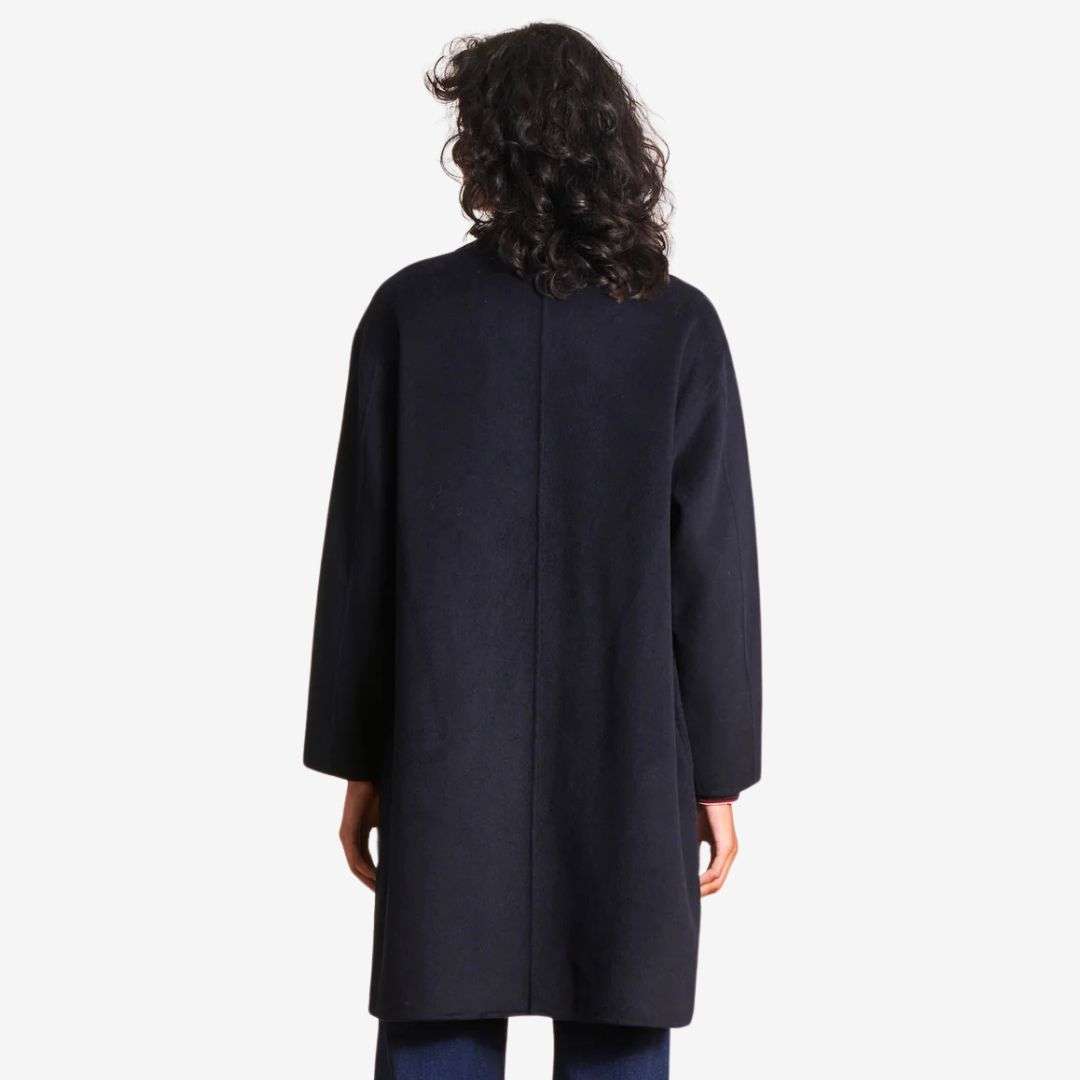 La Fee Maraboutee Women's Mid-Length Wool Coat in Navy