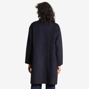 La Fee Maraboutee Women's Mid-Length Wool Coat in Navy