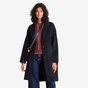 La Fee Maraboutee Women's Mid-Length Wool Coat in Navy