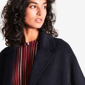 La Fee Maraboutee Women's Mid-Length Wool Coat in Navy