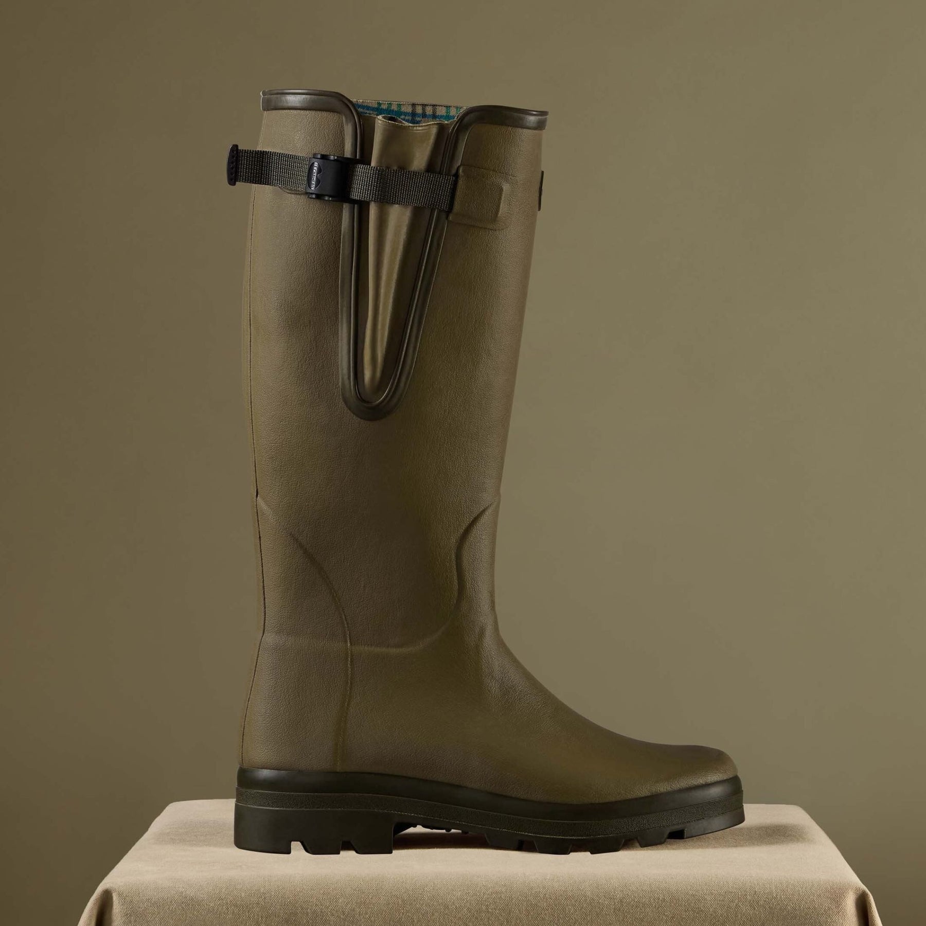 Le Chameau Men's Vierzon Jersey Lined Wellington Boot in Vert Vierzon (Iconic Green)