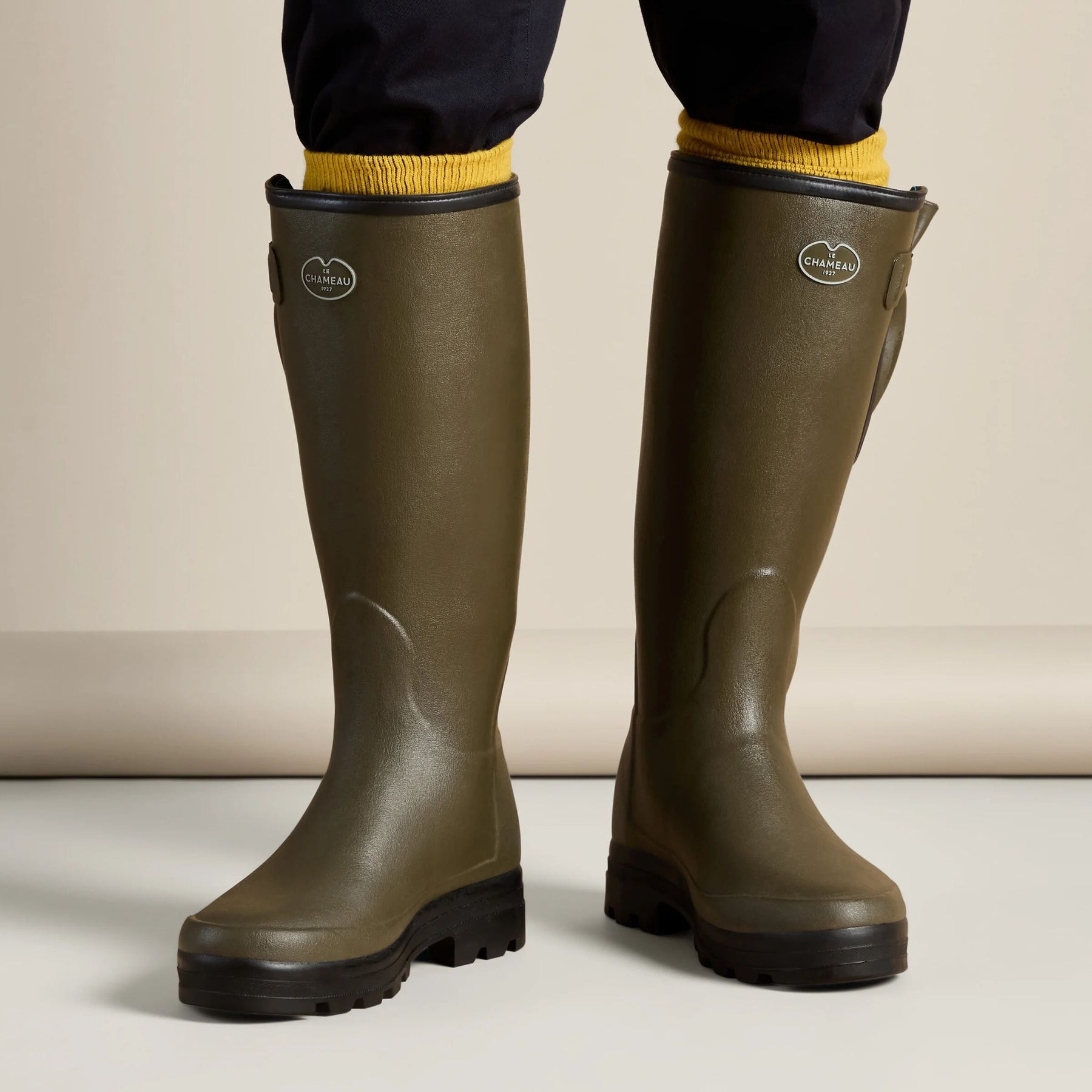 Le Chameau Men's Vierzonord Neoprene Lined Wellington Boot in Chameau Green