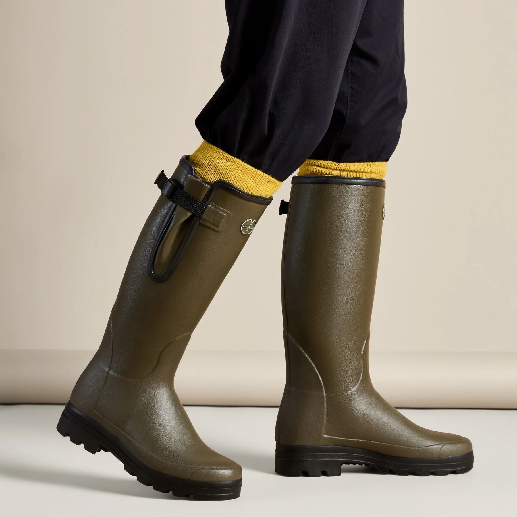 Le Chameau Men's Vierzonord Neoprene Lined Wellington Boot in Chameau Green