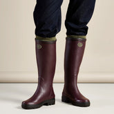 Le Chameau Women's Giverny Jersey Lined Wellington Boot in Cherry