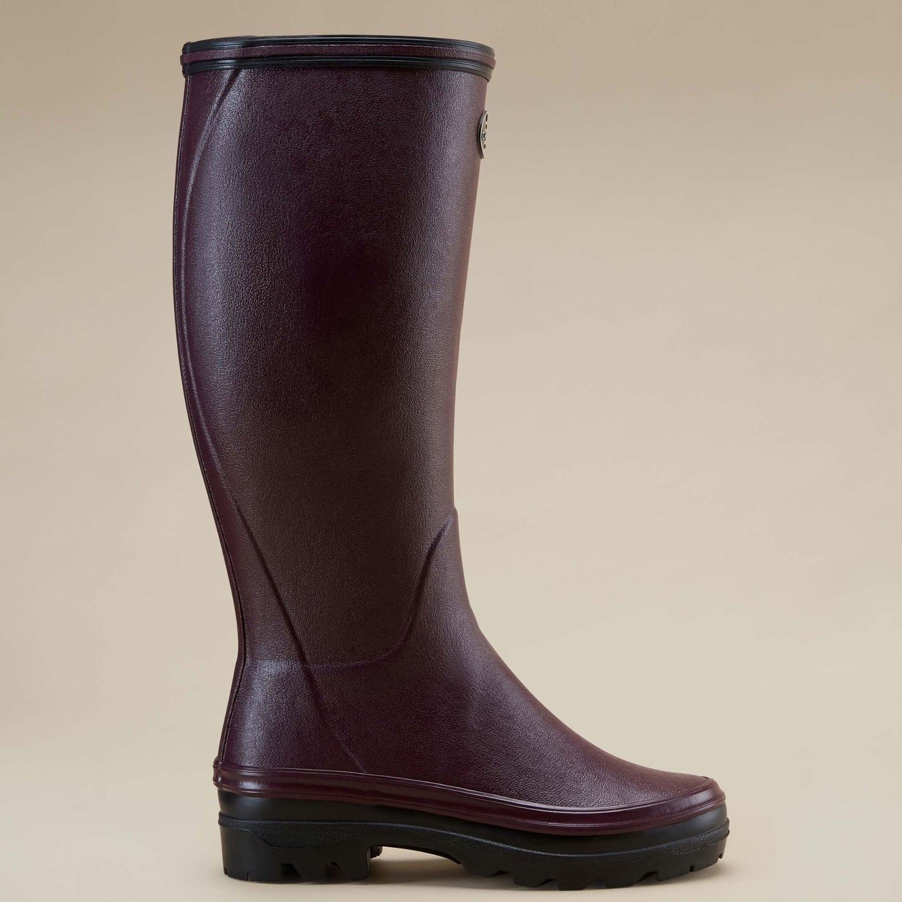Le Chameau Women's Giverny Jersey Lined Wellington Boot in Cherry