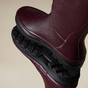 Le Chameau Women's Giverny Jersey Lined Wellington Boot in Cherry