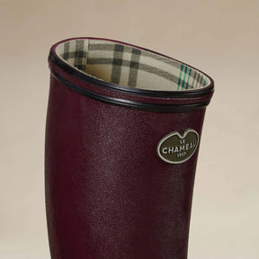 Le Chameau Women's Giverny Jersey Lined Wellington Boot in Cherry