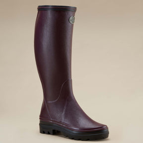 Le Chameau Women's Giverny Jersey Lined Wellington Boot in Cherry