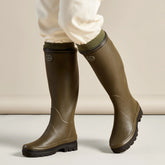 Le Chameau Women's Giverny Jersey Lined Wellington Boot in Vert Chameau (Chameau Green)