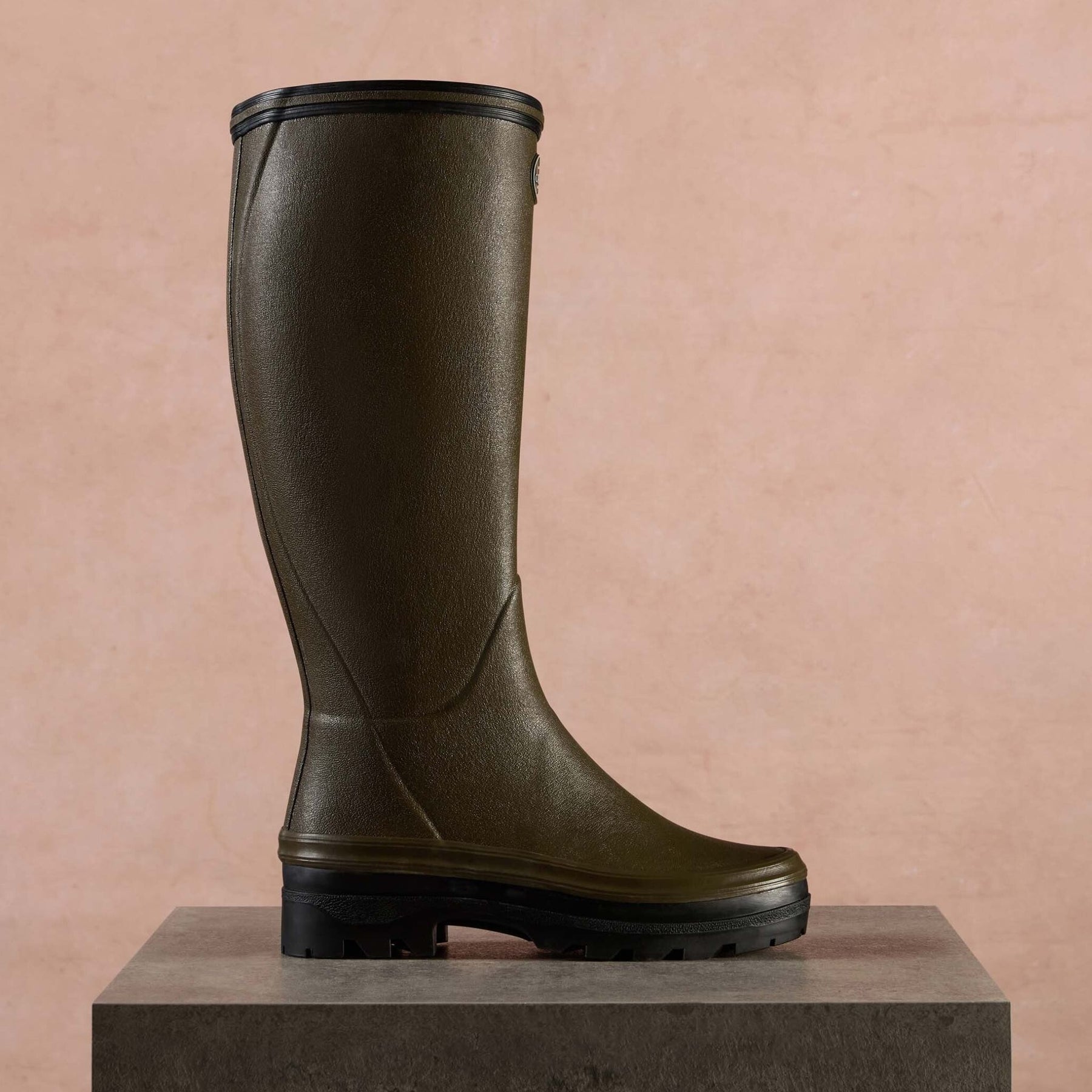 Le Chameau Women's Giverny Jersey Lined Wellington Boot in Vert Chameau (Chameau Green)