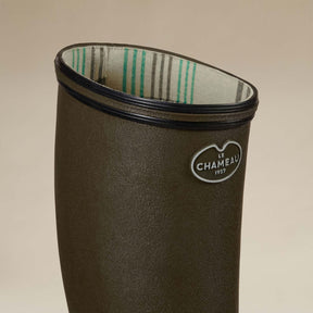 Le Chameau Women's Giverny Jersey Lined Wellington Boot in Vert Chameau (Chameau Green)