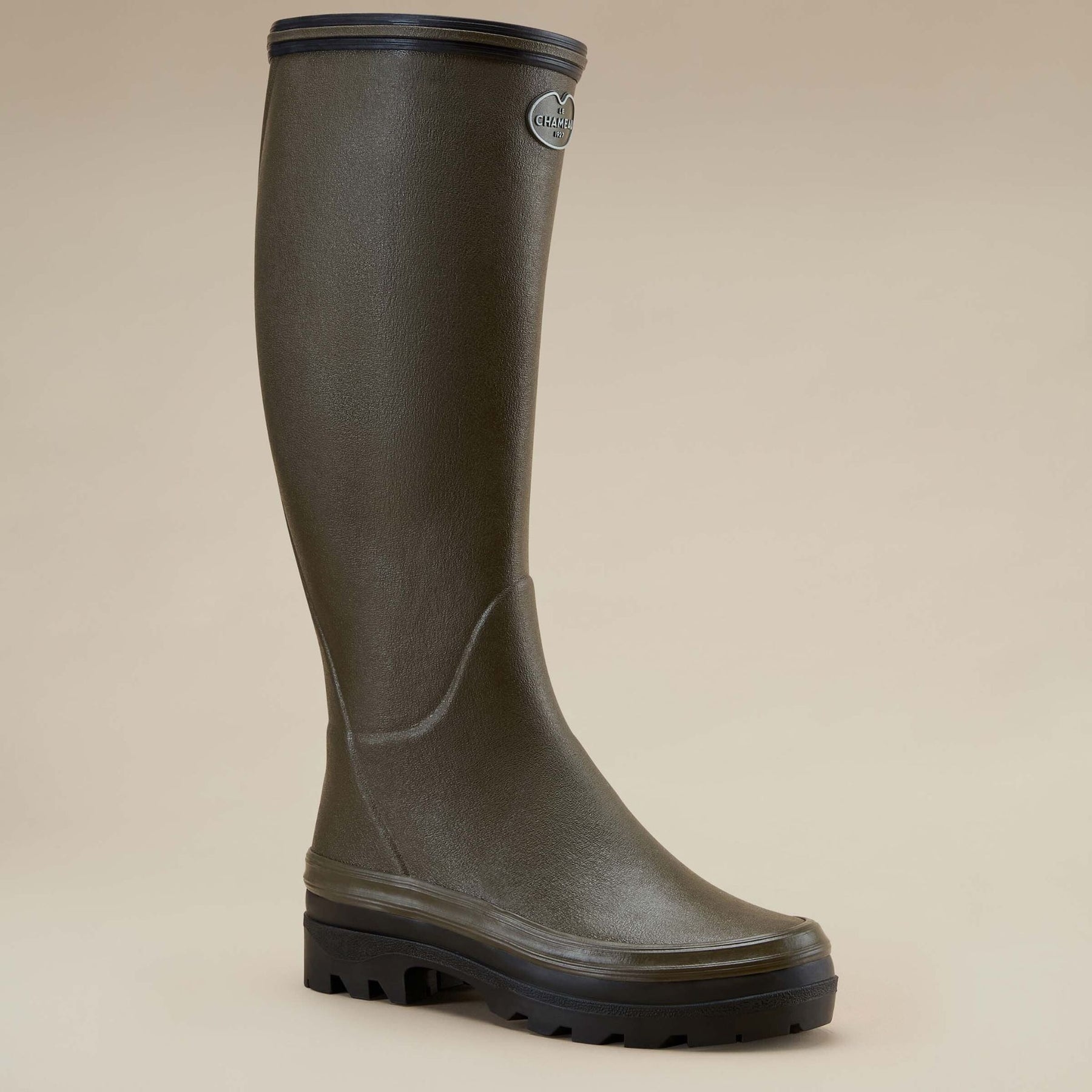 Le Chameau Women's Giverny Jersey Lined Wellington Boot in Vert Chameau (Chameau Green)