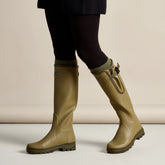 Le Chameau Women's Vierzon Jersey Lined Wellington Boots in Vert Vierzon (Iconic Green)