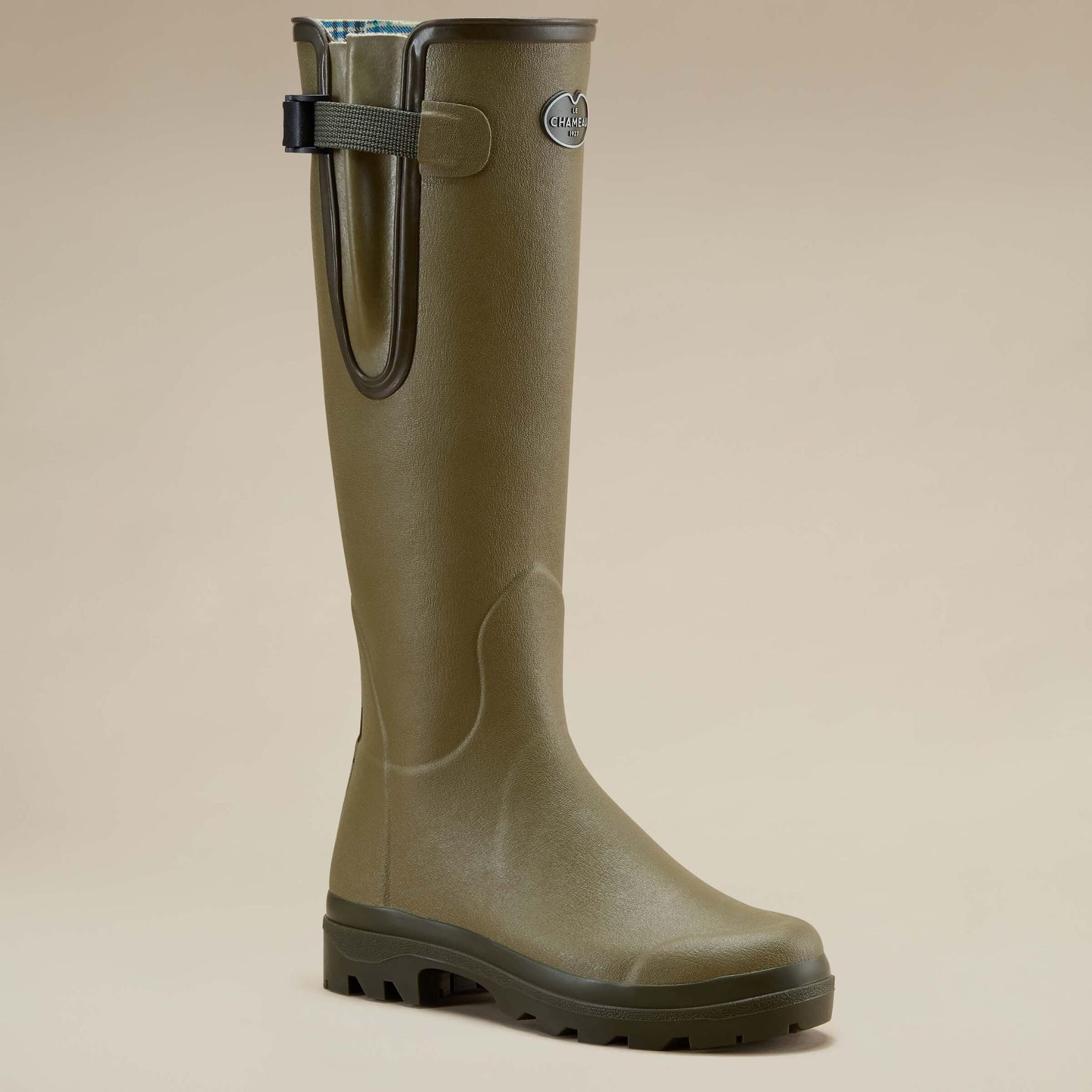 Le Chameau Women's Vierzon Jersey Lined Wellington Boots in Vert Vierzon (Iconic Green)