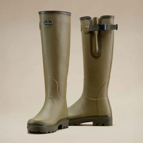 Le Chameau Women's Vierzon Jersey Lined Wellington Boots in Vert Vierzon (Iconic Green)