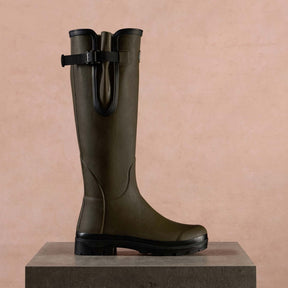 Le Chameau Women's Vierzon Jersey Lined Wellington Boots in Vert Chameau (Chameau Green)