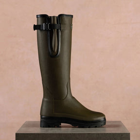 Le Chameau Women's Vierzonord Neoprene Lined Wellington Boot in Chameau Green