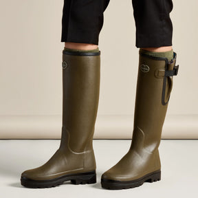 Le Chameau Women's Vierzonord Neoprene Lined Wellington Boot in Chameau Green
