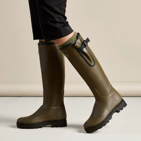 Le Chameau Women's Vierzonord Neoprene Lined Wellington Boot in Chameau Green
