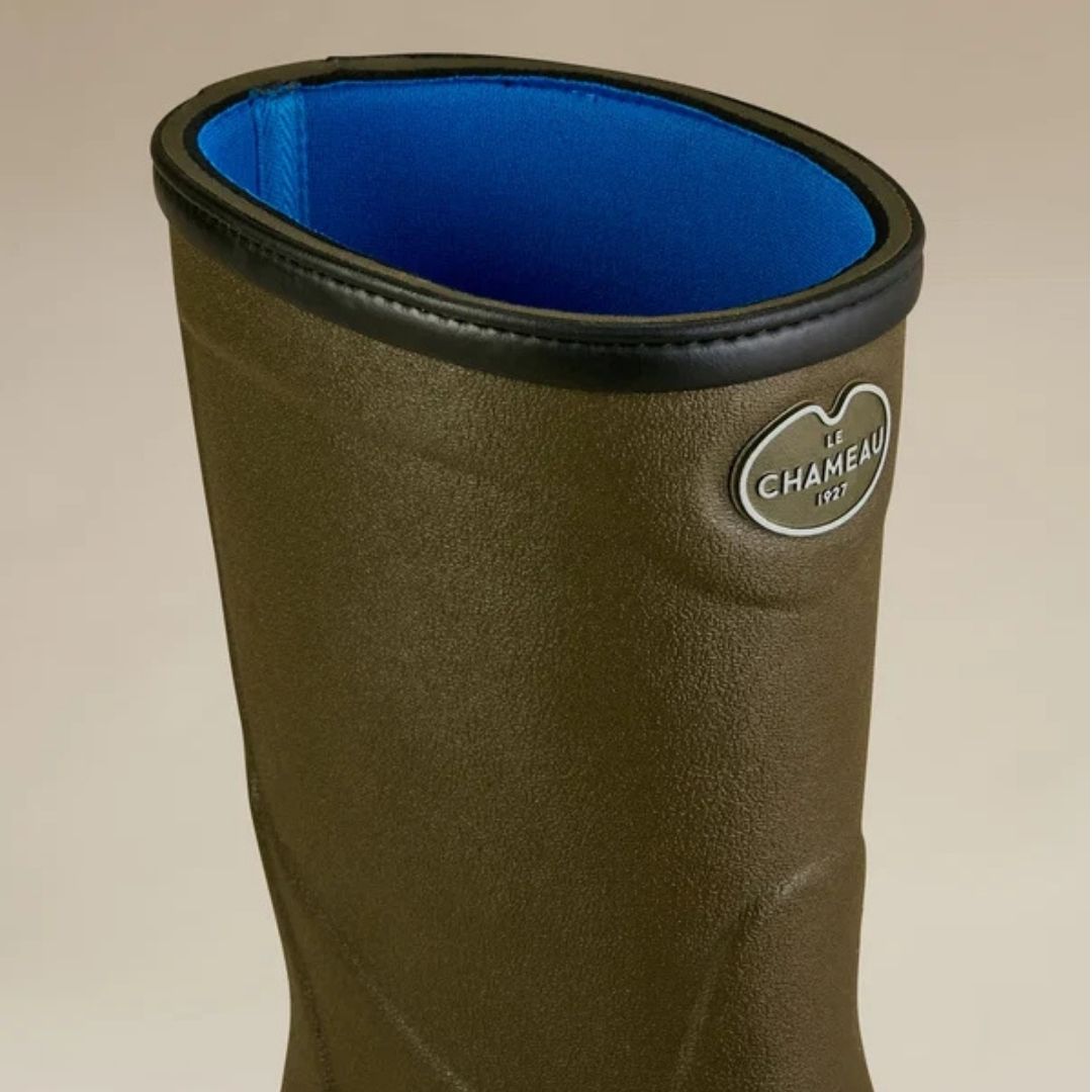 Le Chameau Men's Country Cross Neoprene Lined Bottillon Wellington Boots in Vert Chameau