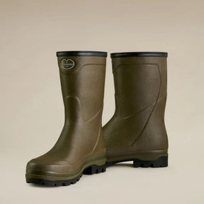 Le Chameau Men's Country Cross Neoprene Lined Bottillon Wellington Boots in Vert Chameau