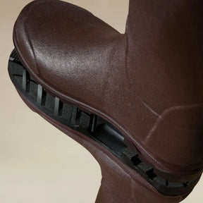 Le Chameau Women's Vierzon Héritage Jersey Lined Wellington Boot in Marron Fonce