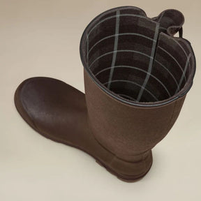 Le Chameau Women's Vierzon Héritage Jersey Lined Wellington Boot in Marron Fonce
