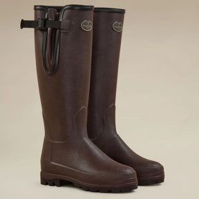 Le Chameau Women's Vierzonord Neoprene Lined Wellington Boot in Marron Fonce