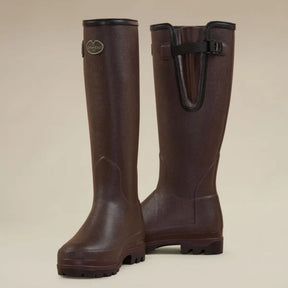 Le Chameau Women's Vierzonord Neoprene Lined Wellington Boot in Marron Fonce