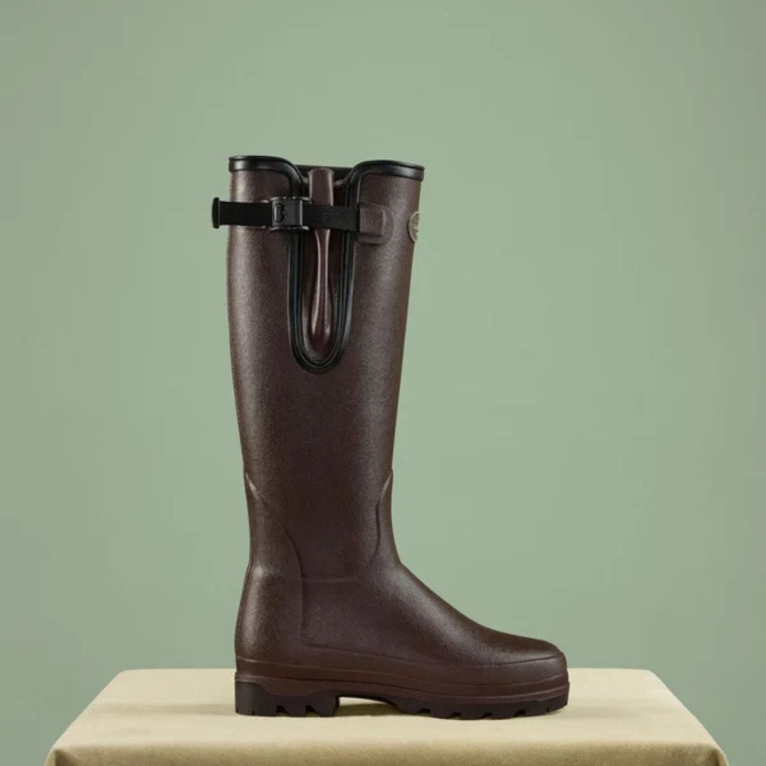 Le Chameau Women's Vierzonord Neoprene Lined Wellington Boot in Marron Fonce