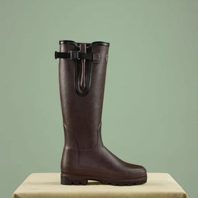 Le Chameau Women's Vierzonord Neoprene Lined Wellington Boot in Marron Fonce