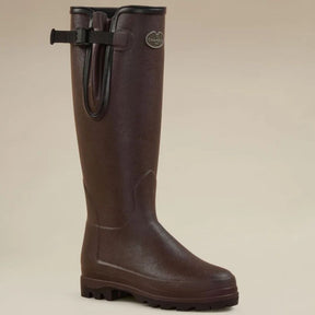 Le Chameau Women's Vierzonord Neoprene Lined Wellington Boot in Marron Fonce