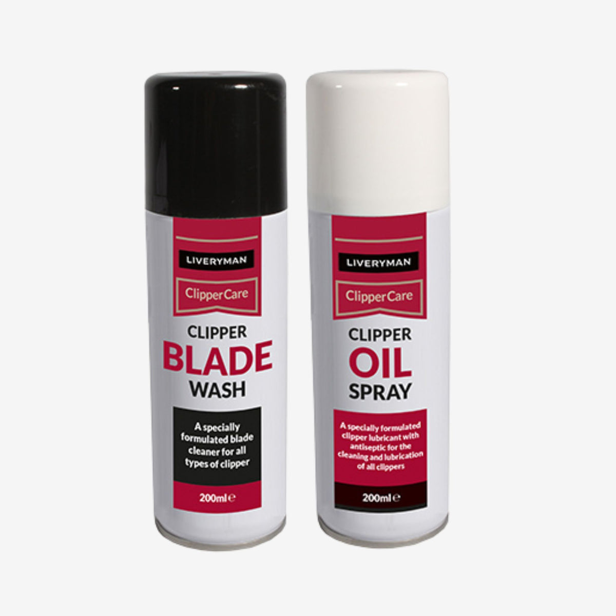 Two Liveryman clipper care products on a white background