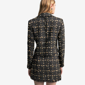 Lola Casademunt Women's Check Perfecto Jacket  in Black & Brown