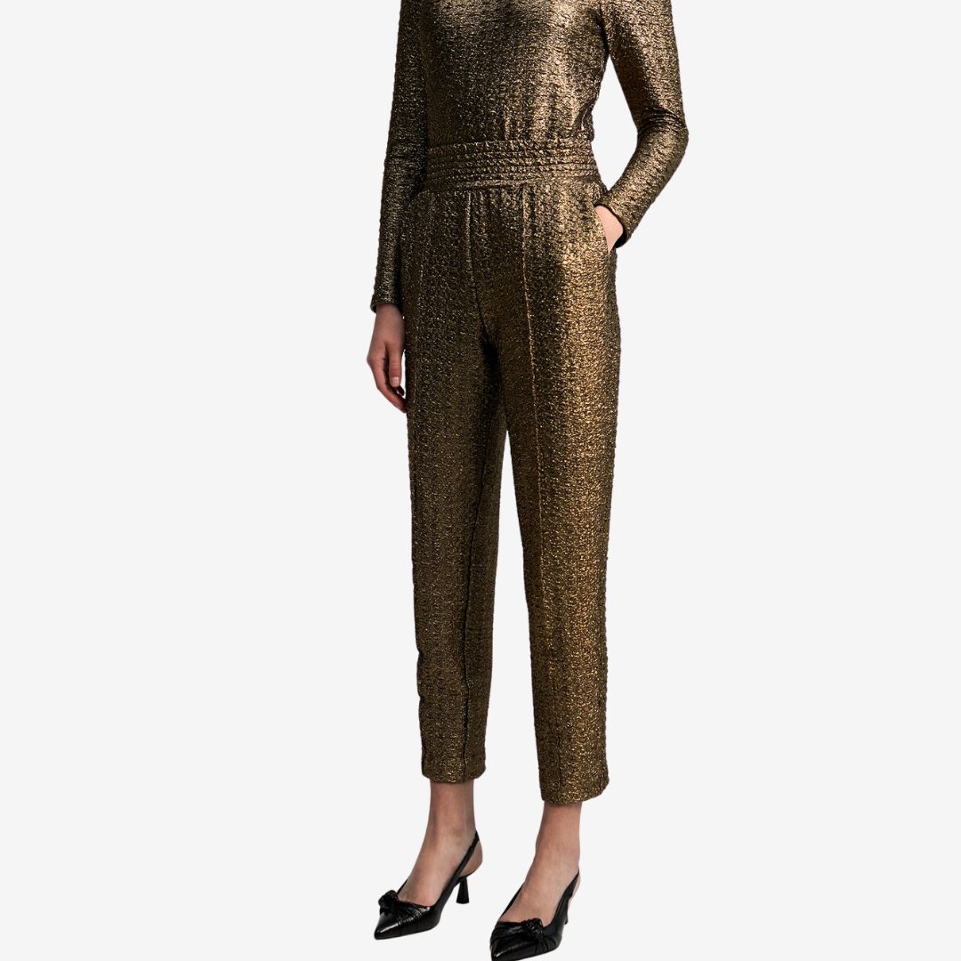 Lola Casademunt Women's Gold-Toned Jogging Trousers in Gold