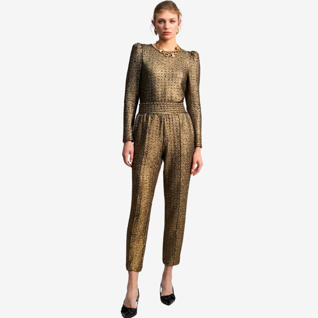 Lola Casademunt Women's Gold-Toned Jogging Trousers in Gold