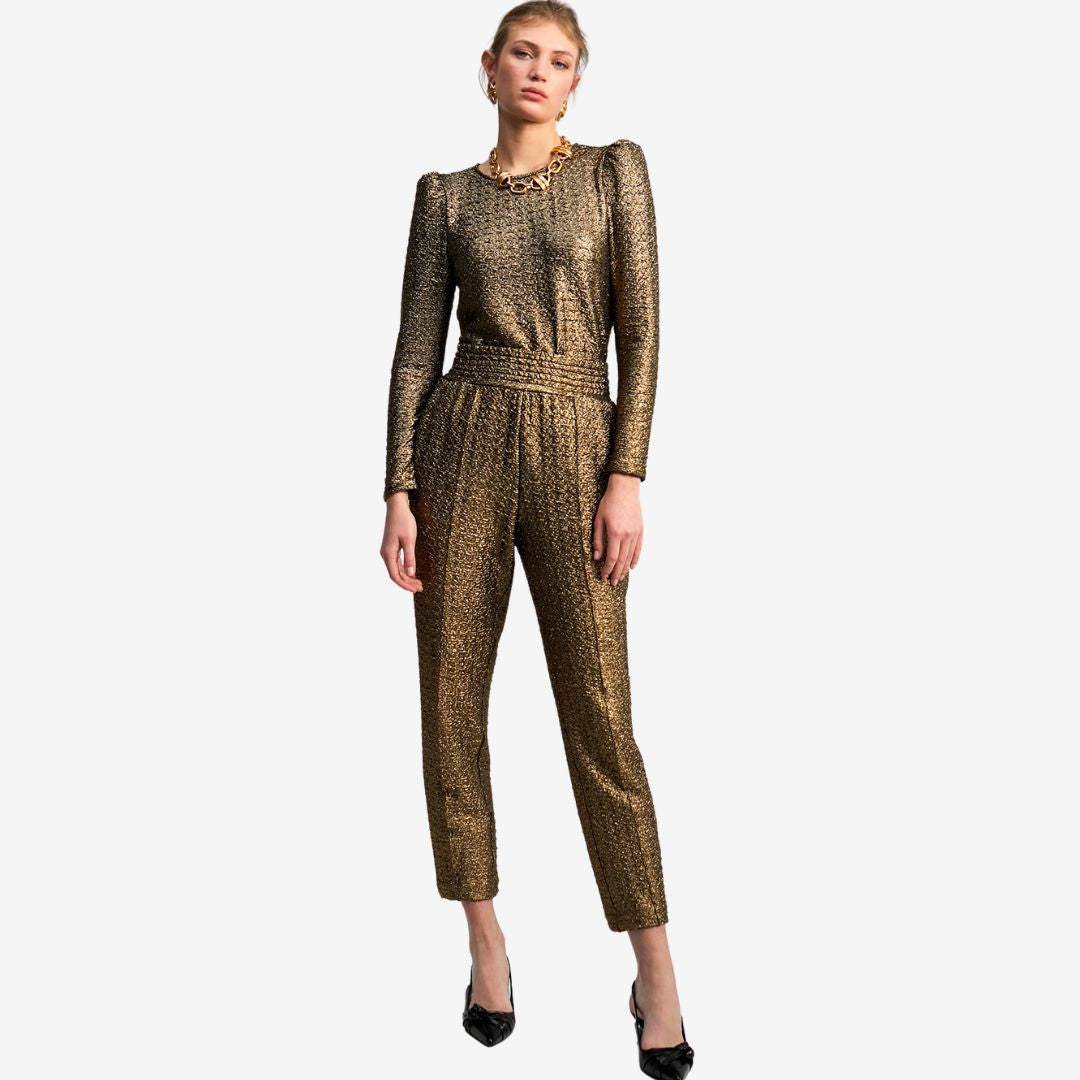 Lola Casademunt Women's Gold-Toned Jogging Trousers in Gold