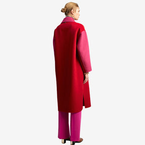 Lola Casademunt Women's Two-tone Handcrafted Coat in Red & Pink