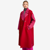 Lola Casademunt Women's Two-tone Handcrafted Coat in Red & Pink