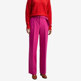 Lola Casademunt Women's Wide-Leg Trousers with Belt in Fuchsia