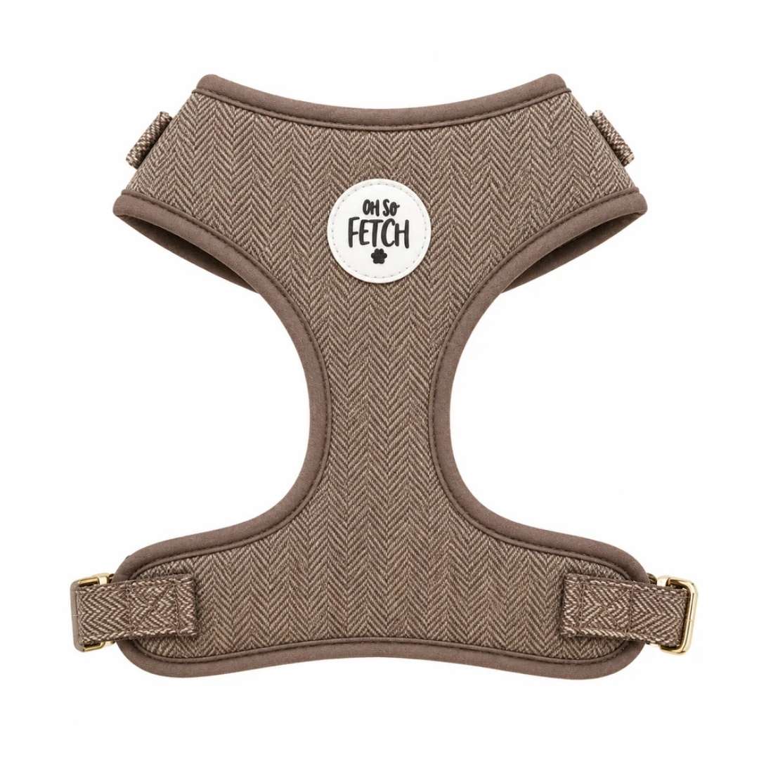 Oh So Fetch Padded Dog Harness in Tweed